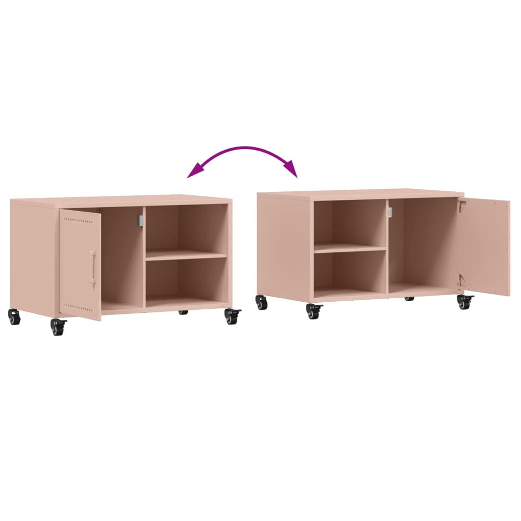 vidaXL TV-Schrank Rosa 68x39x43,5 cm Stahl