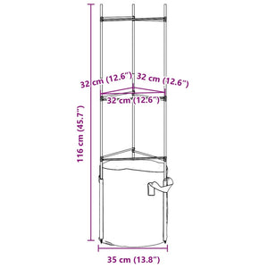 Tomatenkäfig mit Pflanzsack 2 Stk. 116 cm Stahl und PP