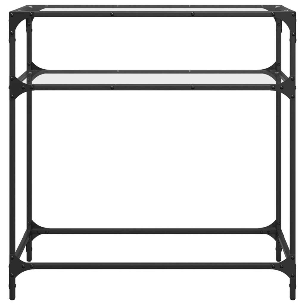 vidaXL Konsolentisch mit Glasplatte Transparent 80x35x81 cm Stahl