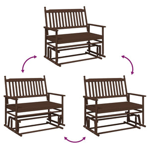 vidaXL Schaukelbank Braun 118x70x104,5 cm Massivholz Pappel