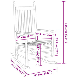 vidaXL Schaukelstühle mit Gebogenen Sitzen 2 Stk. Braun Pappelholz