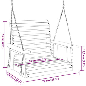 Garten-Hängestuhl mit Metallketten Braun Massivholz Tanne