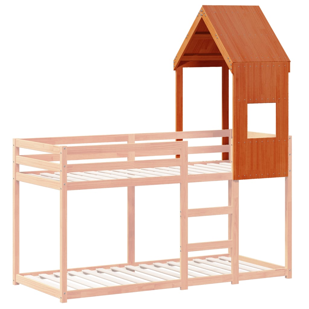 vidaXL Dach für Kinderbett Wachsbraun 55x84x132 cm Massivholz