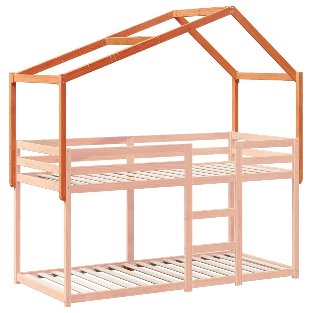 vidaXL Dach für Kinderbett Wachsbraun 213x85,5x144,5 cm Massivholz