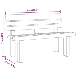 Gartenbank Grün 110x52x71 cm Polypropylen Stilecasa