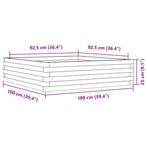 Pflanzkübel 100x100x23 cm Massivholz Douglasie