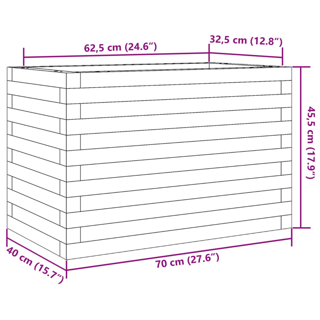 Pflanzkübel 70x40x45,5 cm Massivholz Douglasie