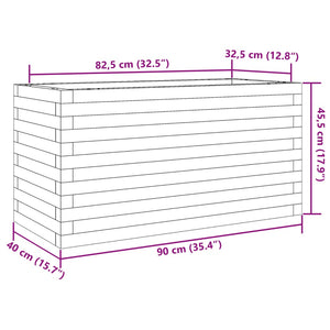 Pflanzkübel Wachsbraun 90x40x45,5 cm Massivholz Kiefer