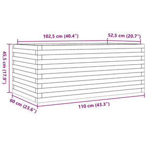 Pflanzkübel Wachsbraun 110x60x45,5 cm Massivholz Kiefer