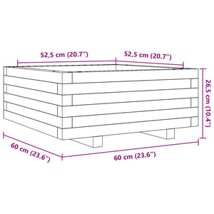 Pflanzkübel Wachsbraun 60x60x26,5 cm Massivholz Kiefer