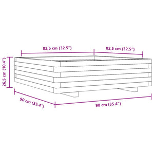 Pflanzkübel 90x90x26,5 cm Massivholz Douglasie