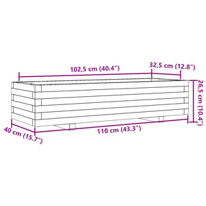 Pflanzkübel Wachsbraun 110x40x26,5 cm Massivholz Kiefer