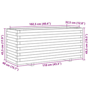 Pflanzkübel Wachsbraun 110x40x49,5 cm Massivholz Kiefer