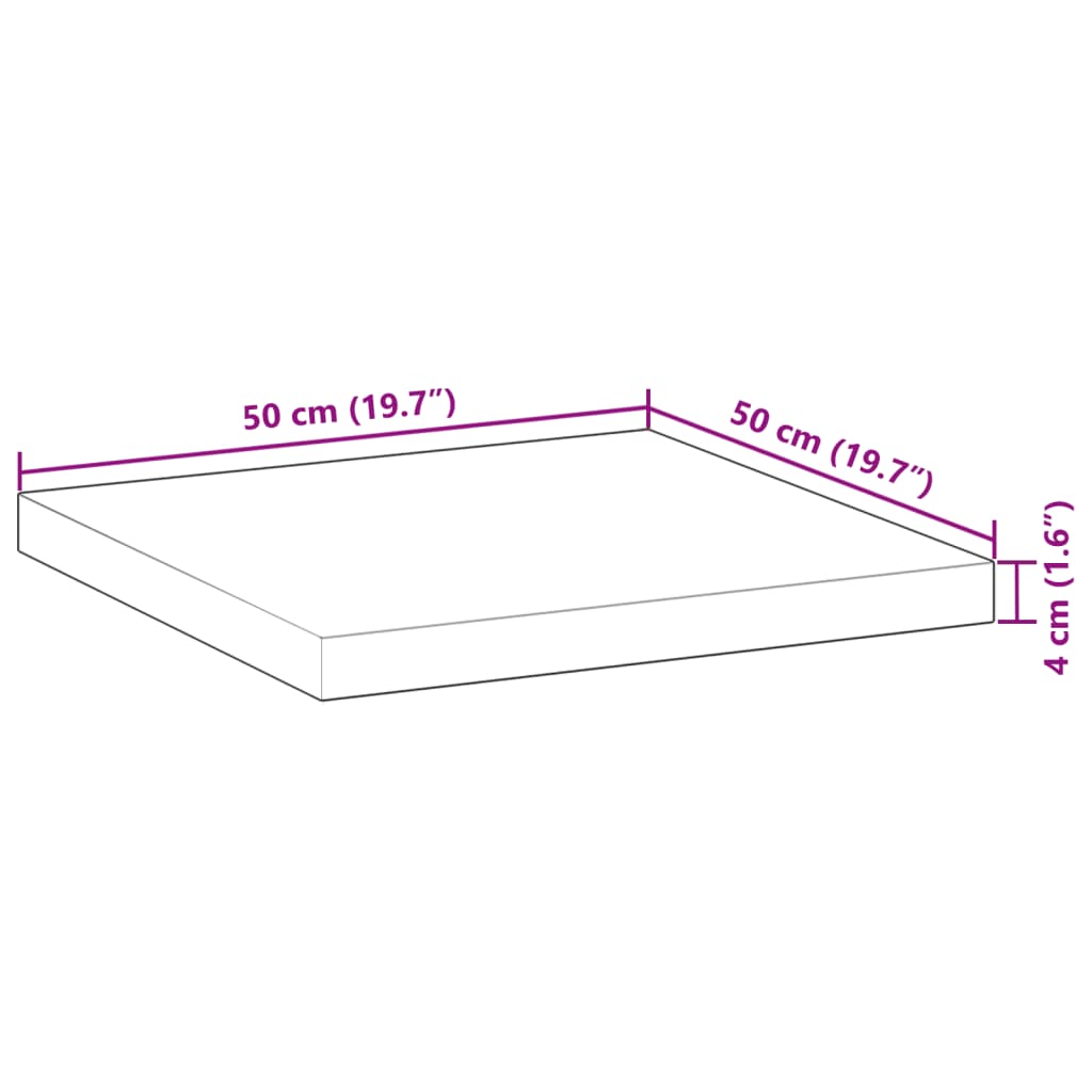 vidaXL Tischplatte Quadratisch 50x50x4 cm Massivholz Akazie