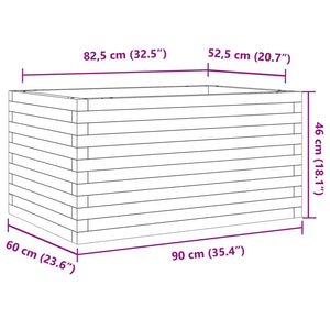 Pflanzkübel 90x60x46 cm Massivholz Douglasie