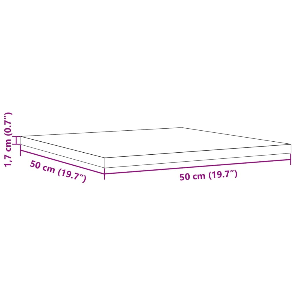 vidaXL Tischplatte 50x50x1,7 cm Quadratisch Massivholz Kiefer