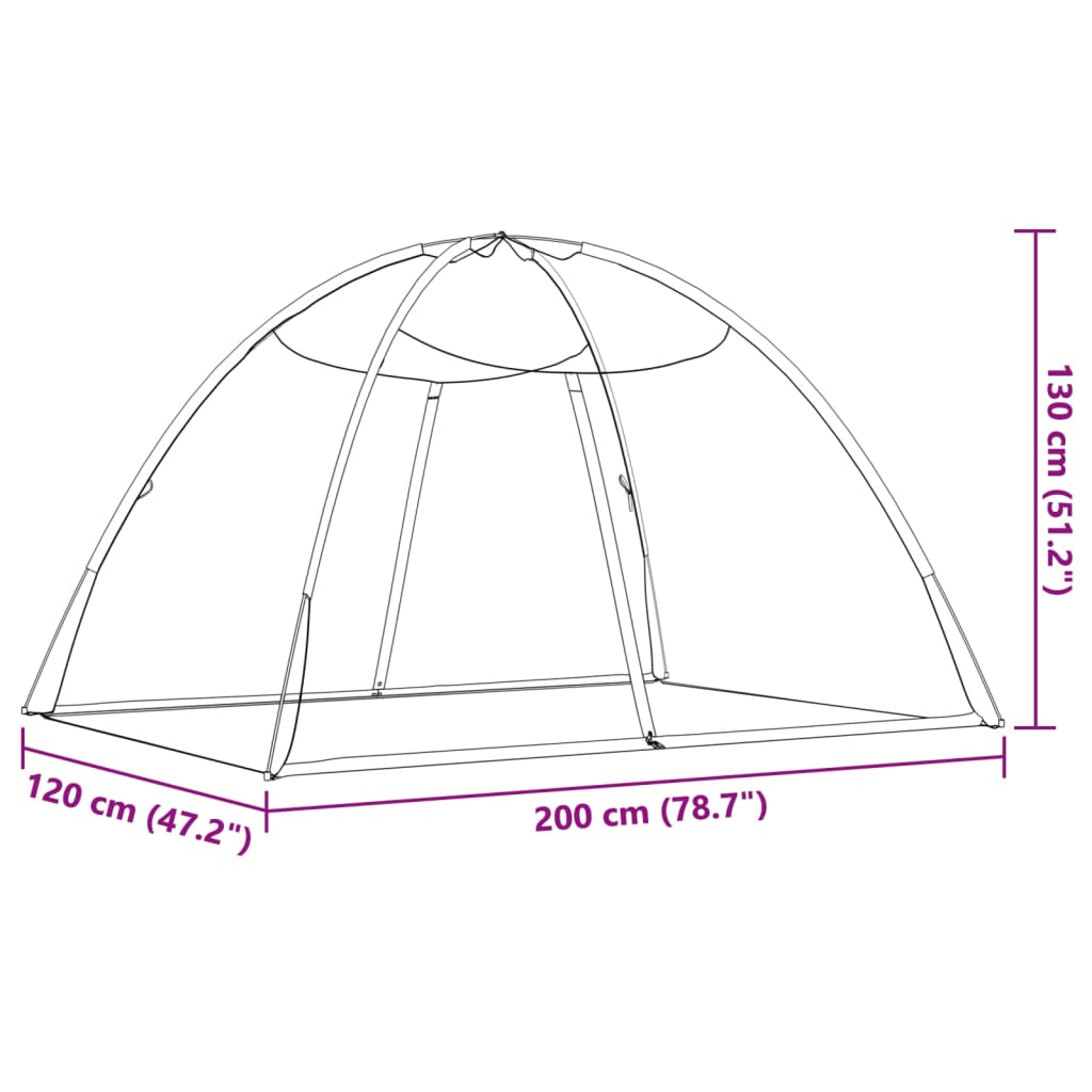 vidaXL Moskito-Netzzelt Mongolisch 220 Mesh Weiß 200x120x130 cm