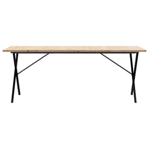 vidaXL Esstisch X-Gestell 200x100x75,5cm Massivholz Kiefer & Gusseisen