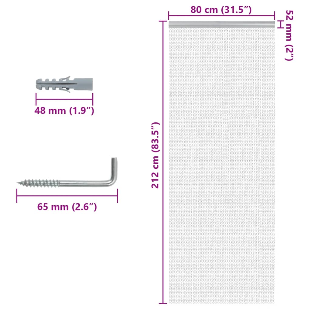 vidaXL Türvorhang aus Ketten 80x212 cm Aluminium