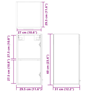 vidaXL Hängeschrank Sonoma-Eiche 29,5x31x60 cm Holzwerkstoff