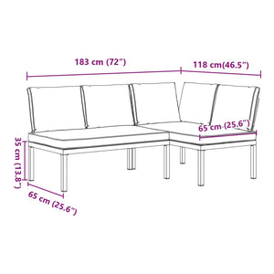 vidaXL 2-tlg. Garten-Sofagarnitur mit Kissen Schwarz Aluminium