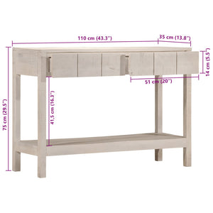 Konsolentisch Weiß 110x35x75 cm Massivholz Mango Stilecasa