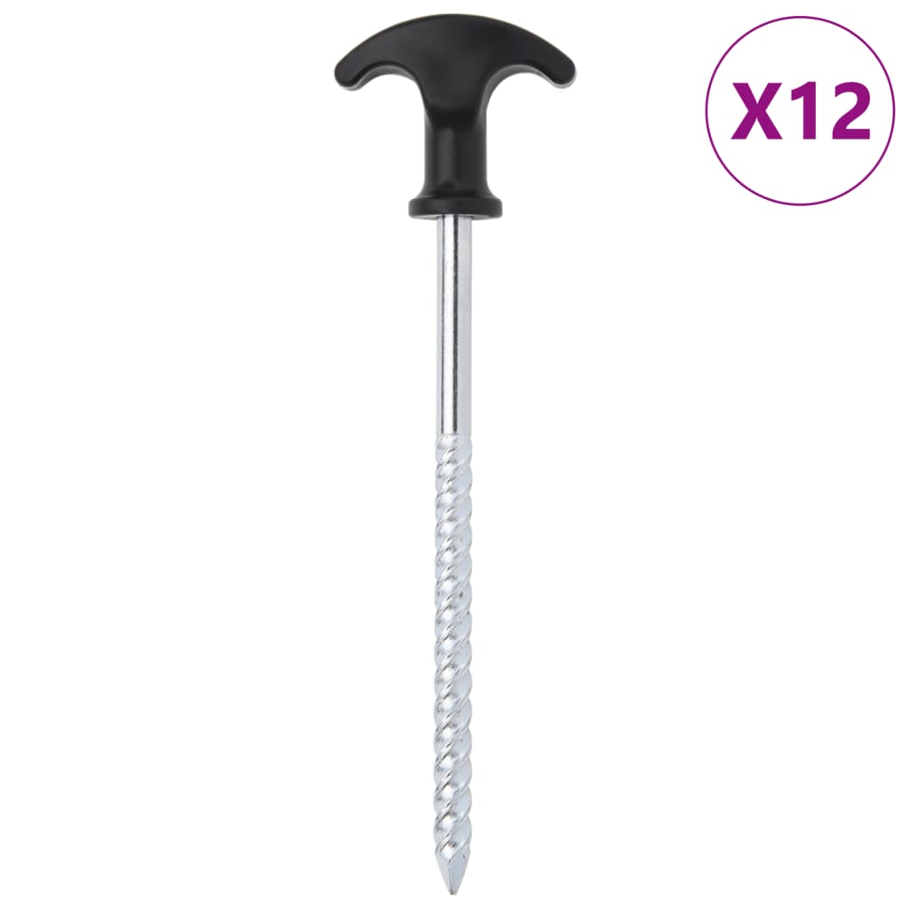 vidaXL Zeltheringe 12 Stk. 17 cm Ø7 mm Verzinkter Stahl