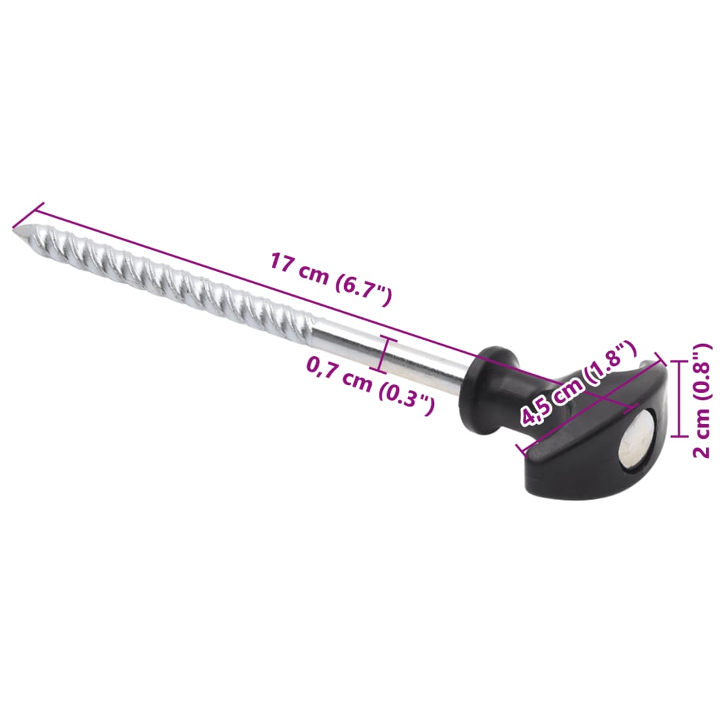 vidaXL Zeltheringe 12 Stk. 17 cm Ø7 mm Verzinkter Stahl