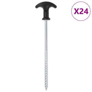 vidaXL Zeltheringe 24 Stk. 20 cm Ø7 mm Verzinkter Stahl