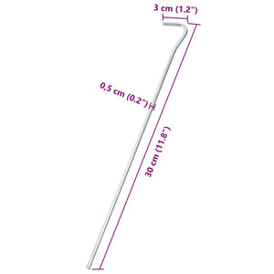 vidaXL Zeltheringe 50 Stk. 30 cm Ø5 mm Verzinkter Stahl