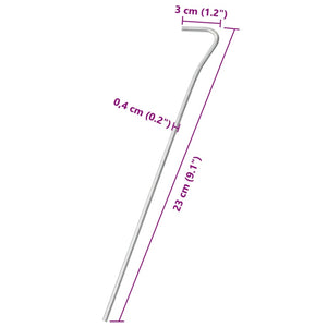 vidaXL Zeltheringe 50 Stk. 23 cm Ø4 mm Verzinkter Stahl