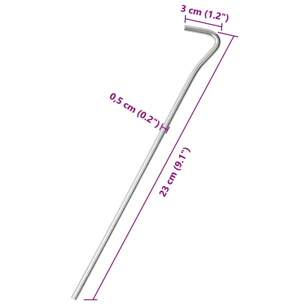 vidaXL Zeltheringe 50 Stk. 23 cm Ø5 mm Verzinkter Stahl