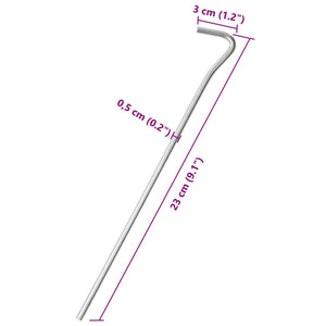 vidaXL Zeltheringe 50 Stk. 23 cm Ø5 mm Verzinkter Stahl