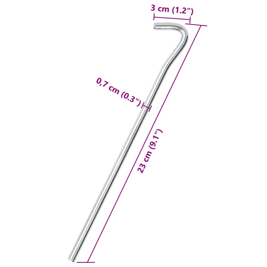 vidaXL Zeltheringe 25 Stk. 23 cm Ø7 mm Verzinkter Stahl