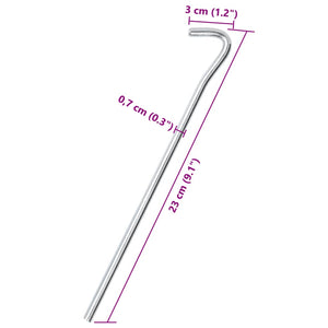 vidaXL Zeltheringe 25 Stk. 23 cm Ø7 mm Verzinkter Stahl