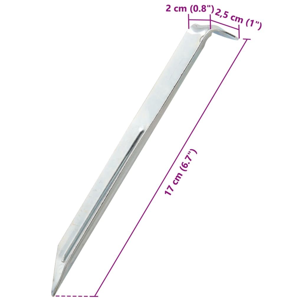 vidaXL Zeltheringe 24 Stk. 17 cm Ø20 mm Verzinkter Stahl