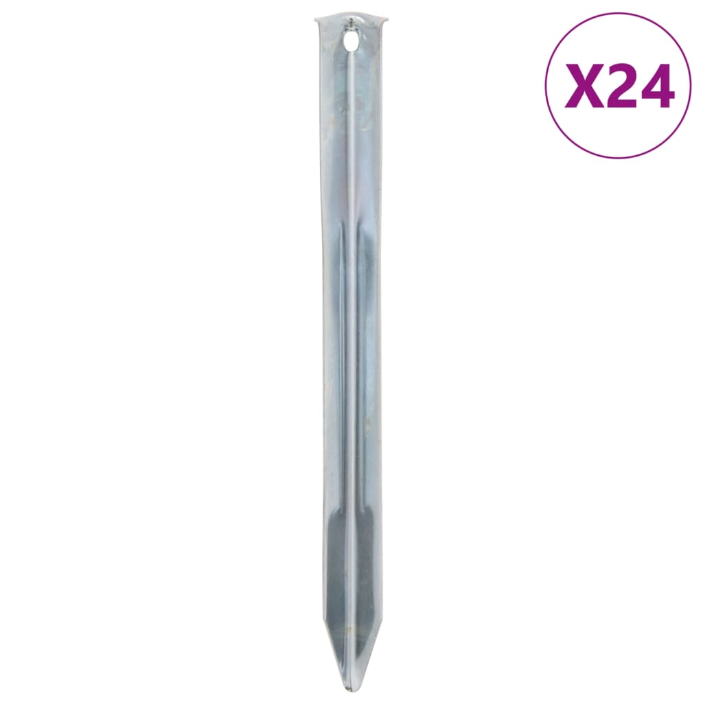 vidaXL Zeltheringe 24 Stk. 22 cm Ø20 mm Verzinkter Stahl