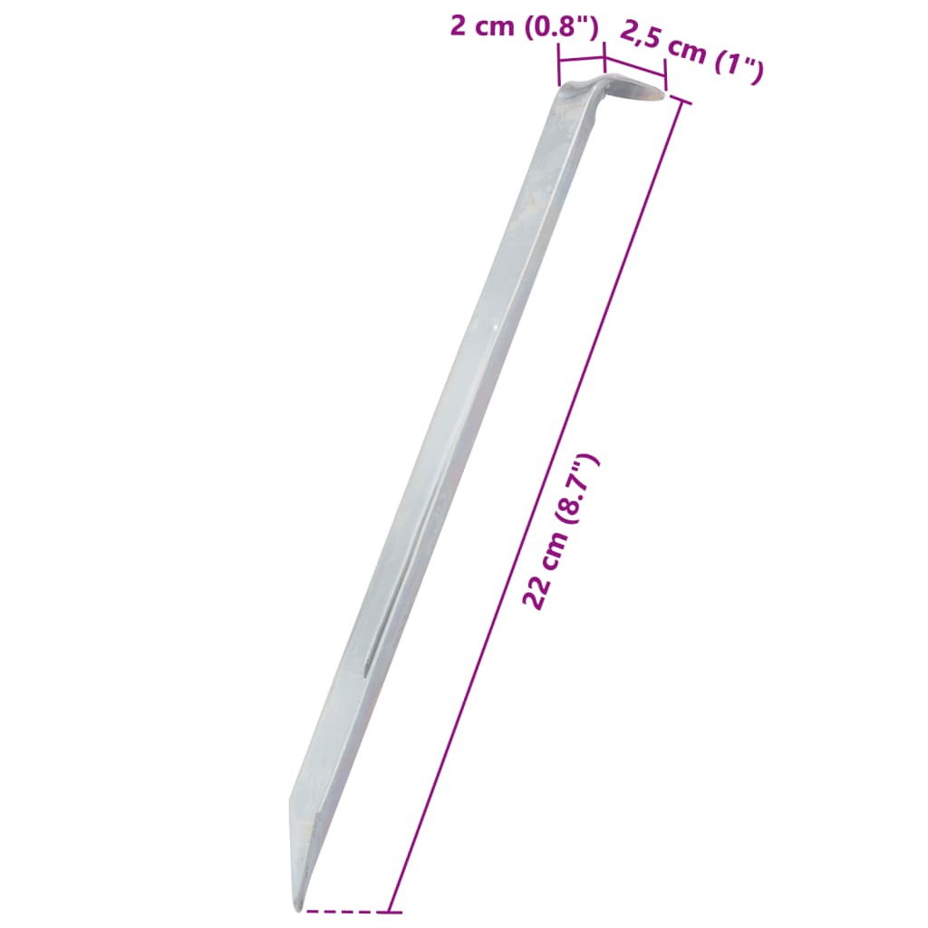 vidaXL Zeltheringe 24 Stk. 22 cm Ø20 mm Verzinkter Stahl