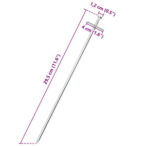 vidaXL Zeltheringe 24 Stk. 29,5 cm Ø6 mm Verzinkter Stahl