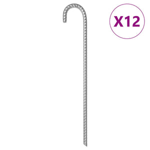 vidaXL Zeltheringe 12 Stk. 41,5 cm Ø12 mm Verzinkter Stahl