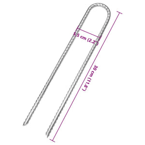 vidaXL Zeltheringe 6 Stk. U-Form 30 cm Ø7 mm Verzinkter Stahl