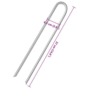 vidaXL Zeltheringe 6 Stk. U-Form 37 cm Ø10 mm Verzinkter Stahl