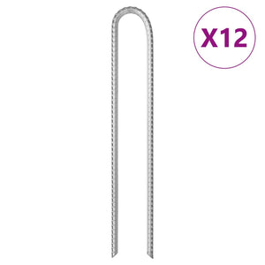 vidaXL Zeltheringe 12 Stk. U-Form 37 cm Ø10 mm Verzinkter Stahl