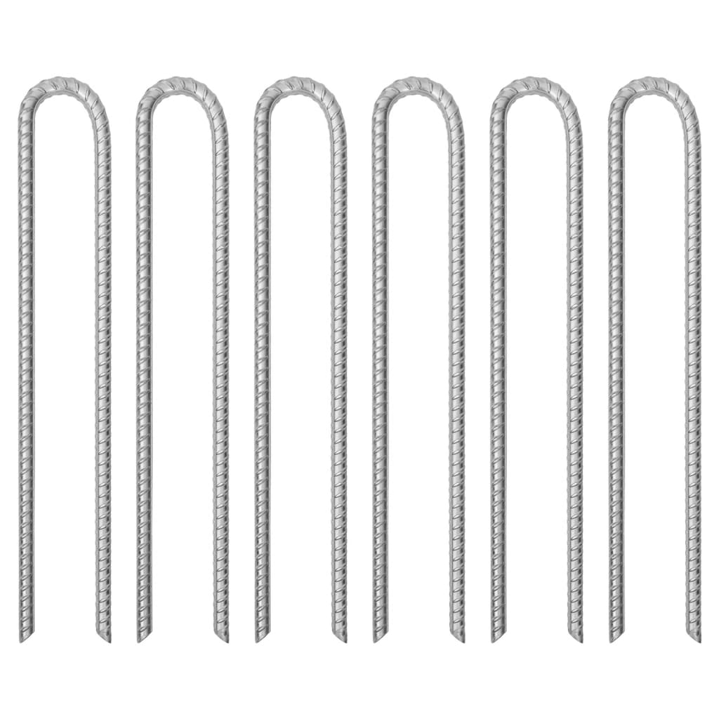 vidaXL Zeltheringe 6 Stk. U-Form 41,5 cm Ø12 mm Verzinkter Stahl