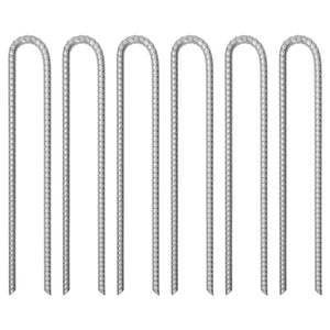 vidaXL Zeltheringe 6 Stk. U-Form 41,5 cm Ø12 mm Verzinkter Stahl