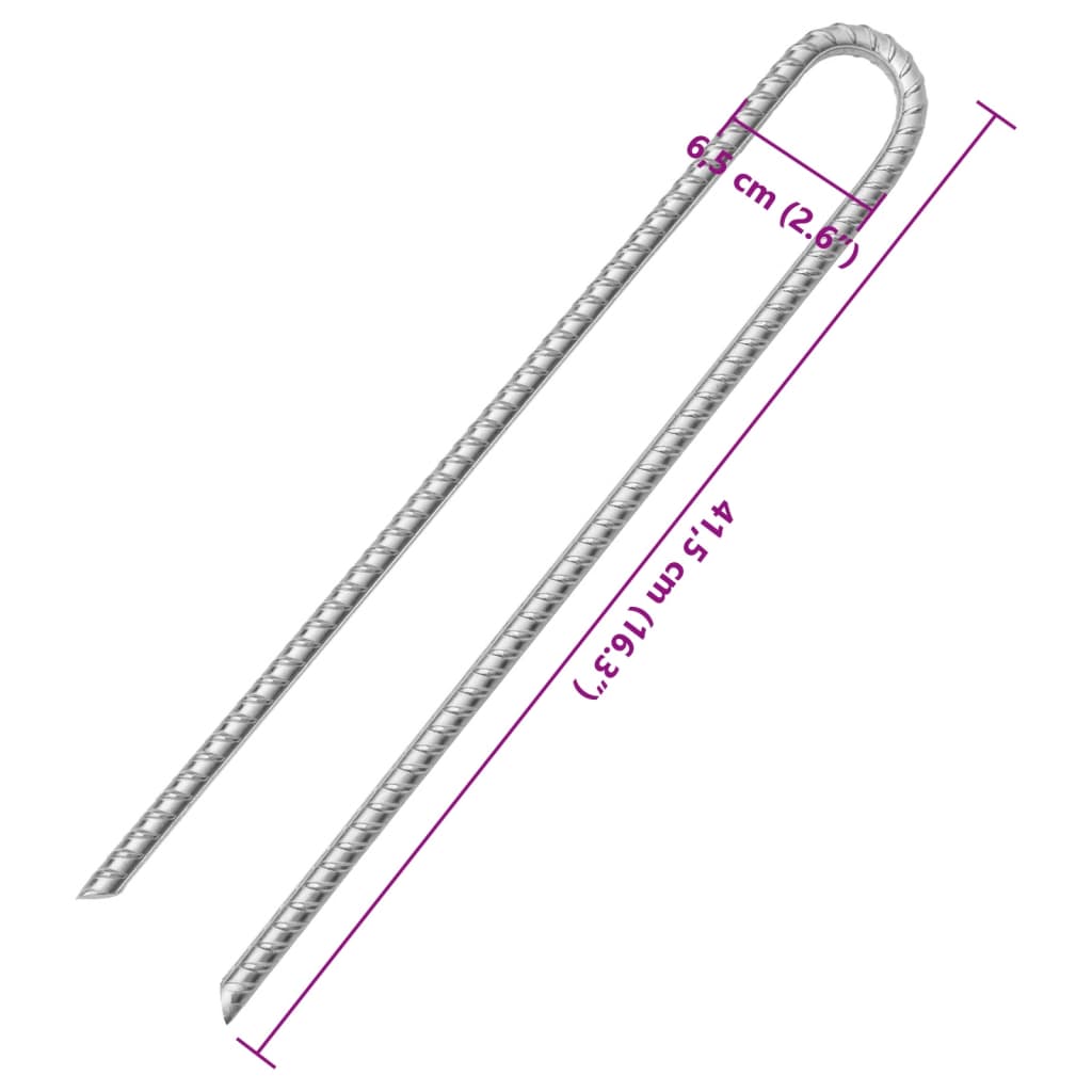 vidaXL Zeltheringe 6 Stk. U-Form 41,5 cm Ø12 mm Verzinkter Stahl