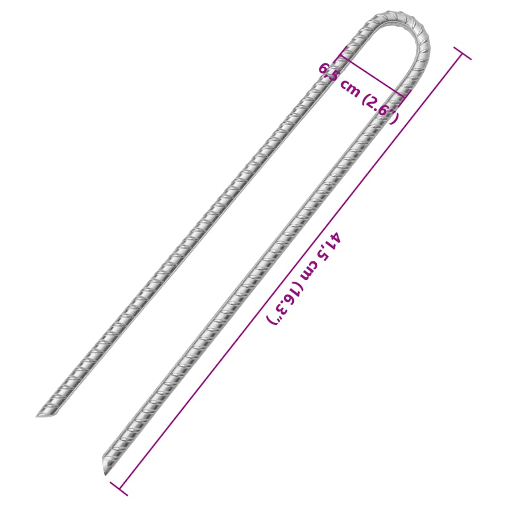 vidaXL Zeltheringe 12 Stk. U-Form 41,5 cm Ø12 mm Verzinkter Stahl