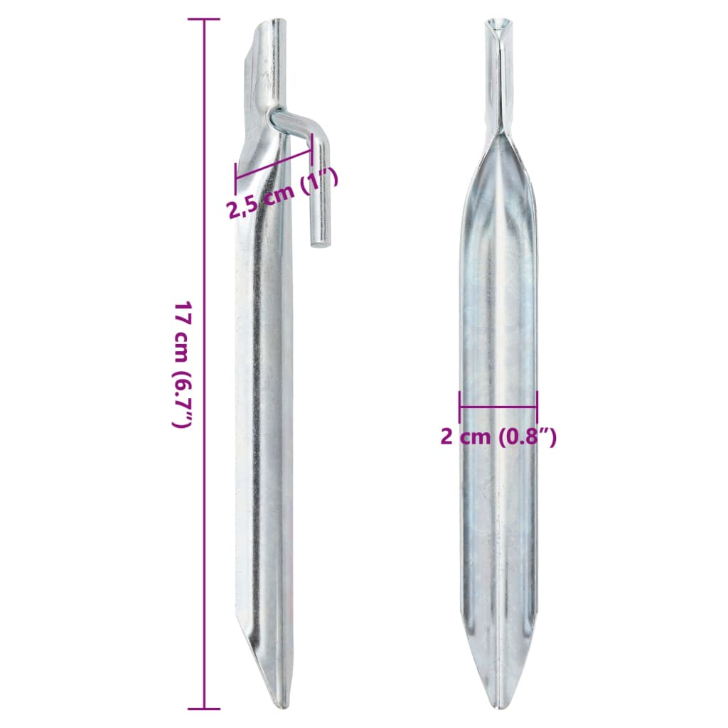 vidaXL Zeltheringe 24 Stk. V-Form 17 cm Ø20 mm Verzinkter Stahl