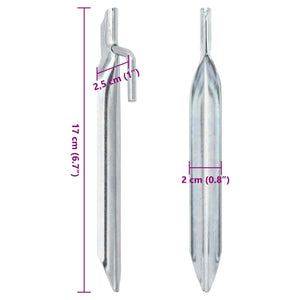 vidaXL Zeltheringe 24 Stk. V-Form 17 cm Ø20 mm Verzinkter Stahl