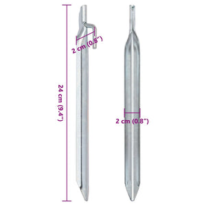 vidaXL Zeltheringe 24 Stk. V-Form 24 cm Ø20 mm Verzinkter Stahl